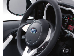 ford-ka-09-2008-05-2014-leather-steering-wheel-black-leather-with-pearl-white-bezel 1573470